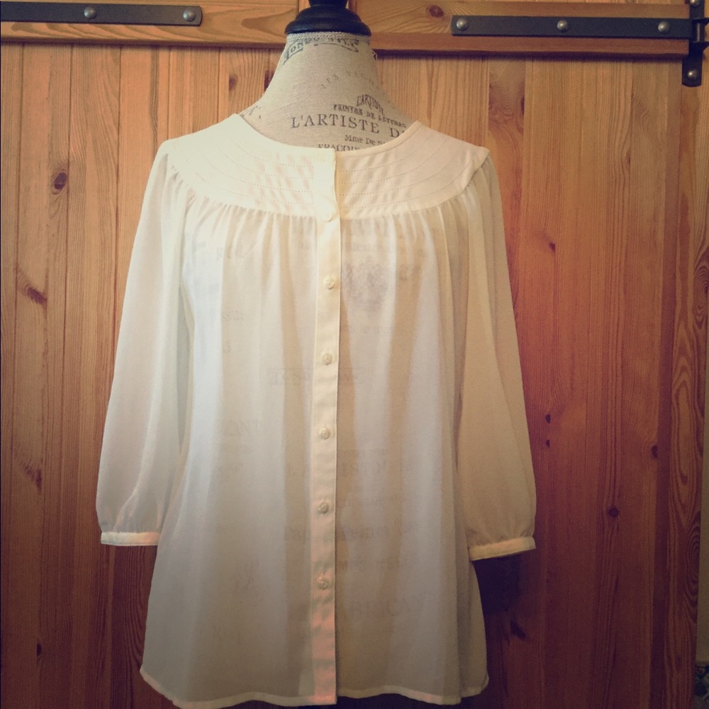 Sheer button down blouse
